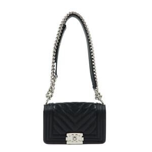 Chanel Caviar Leather Boy Chanel Small Flap Bag Black